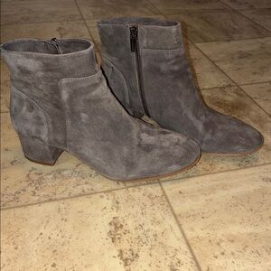Vince Camuto Gray Suede Side-Zip Ankle Boots